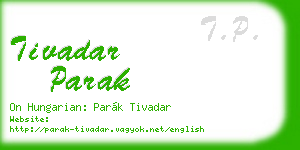 tivadar parak business card