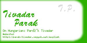 tivadar parak business card